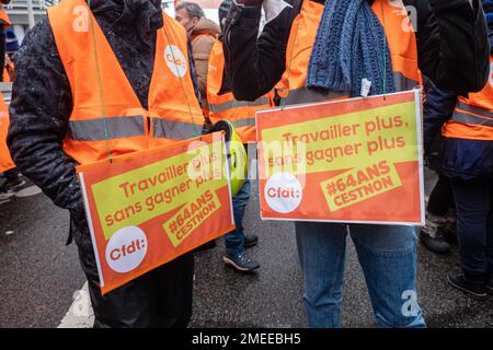 Frankreich, Lyon, 2023-01-19. Demonstration gegen die staatliche Rentenreform. Foto von Franck CHAPOLARD. Stockfoto