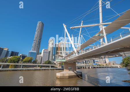 Kurilpa Brücke über den Brisbane River, Brisbane, Queensland, Australien Stockfoto