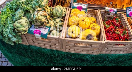 Viktualienmarkt Daily Food Market, München, Bayern, Deutschland, Europa Stockfoto