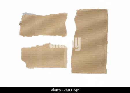 Zerrissene Blätter alten Papiers. Set aus zerrissenen Altpapierschnitten. Stockfoto