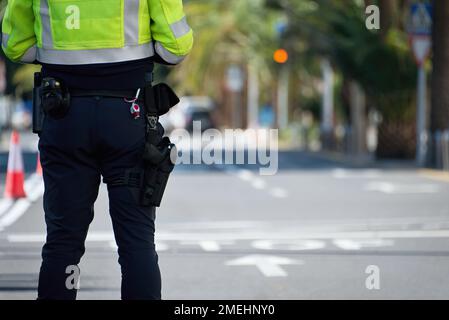 Verkehrspolizei Verkehrskontrolle auf der Straße Stockfoto