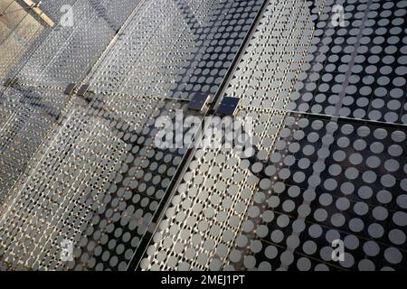 Die kunstvolle Außenfassade des Queens Museum in Flushing Meadows Corona Park, Queens, New York. Stockfoto