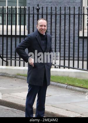 Downing Street, London, Großbritannien. 24. Januar 2023. Matt Hancock, Abgeordneter von West Suffolk, verlässt Downing Street Nr. 10 nach einem Meeting. Kredit: Uwe Deffner/Alamy Live News Stockfoto