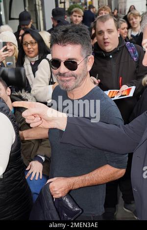 Richter Simon Cowell kommt zu den Briten-Got-Talent-Vorsprechen, die im London Palladium, Soho, in London stattfinden. Foto: Dienstag, 24. Januar 2023. Stockfoto