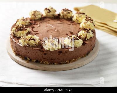 Choc-Chip-Käsekuchen Stockfoto