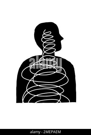 Eine Spirale in einer menschlichen Silhouette Stockfoto