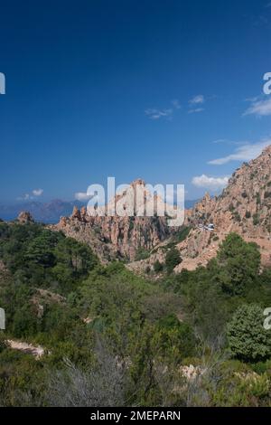 Frankreich, Korsika, Piana - Les Calanches / Calenche de Piana, Felsformationen Stockfoto