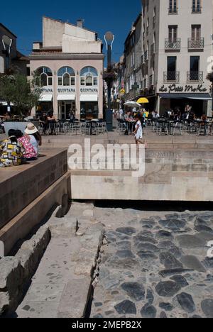 Frankreich, Languedoc-Roussillon, Aude, Narbonne, Via Domitia, Alte römische Straße im Stadtzentrum Stockfoto