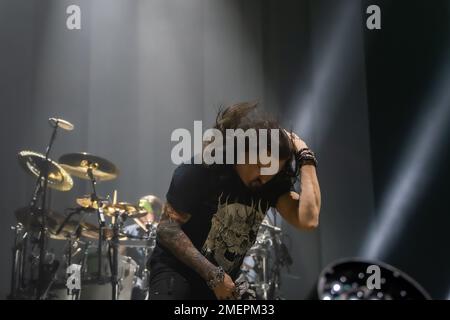 23. Januar 2023, Neapel, Kampanien, Italien: Dream Theater - The Top of the World Tour 2023, erstes Date in Neapel im Palapartenope Theater. (Kreditbild: © Giovanni Esposito/Pacific Press via ZUMA Press Wire) NUR REDAKTIONELLE VERWENDUNG! Nicht für den kommerziellen GEBRAUCH! Stockfoto