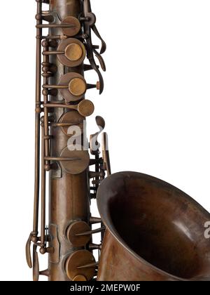 E flaches Alto-Saxophon, hergestellt von Adolphe Sax, Paris, Frankreich, ca. 1859 Stockfoto