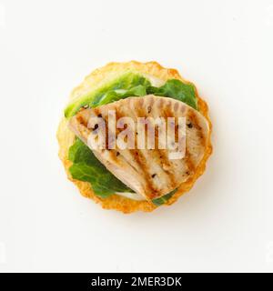 Gebratener Thunfisch kröpft, Häppchen Stockfoto