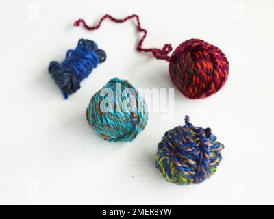 Balls of colourful wool Stockfoto