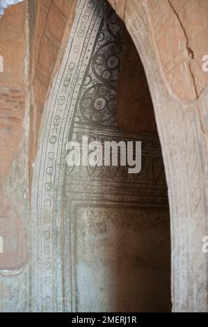 Myanmar, Westmyanmar, Bagan, Htilominlo-Tempel, Wandmalerei Stockfoto