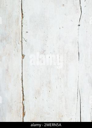 Strukturierte Hintergründe, alte weiße Holzbretter Stockfoto