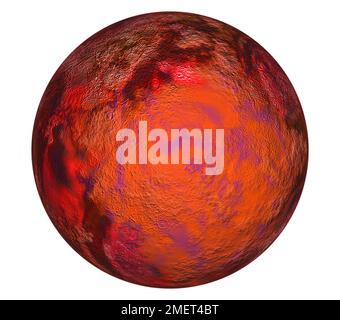 Digital gerenderter Planet mars isoliert auf weiß Stockfoto