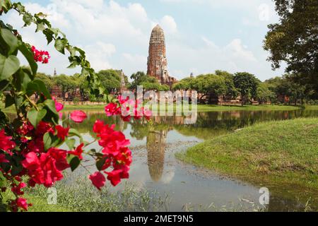 Prang von Wat Phra RAM im Parksee, Ayutthaya, Provinz Ayutthaya, Thailand Stockfoto