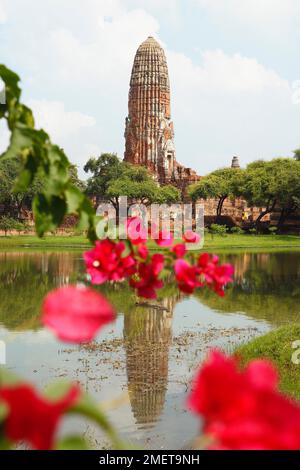 Prang von Wat Phra RAM im Parksee, Ayutthaya, Provinz Ayutthaya, Thailand Stockfoto