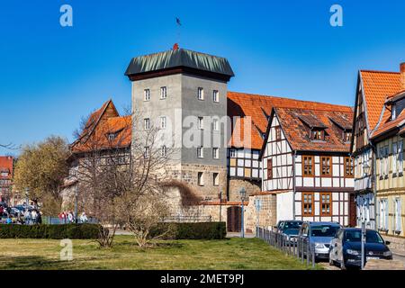 Eindrücke von der zum Weltkulturerbe gehörenden historischen Altstadt Quedlinburg am Harz Stockfoto
