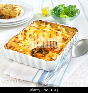 Kürbislasagne Stockfoto