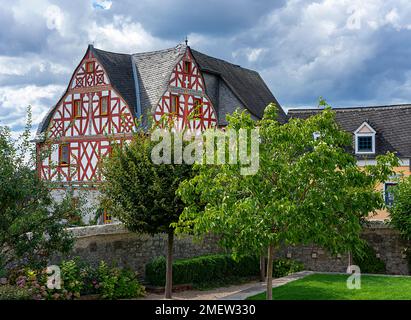 Fachwerkhäuser in der Diözese Limburg, Hessen Stockfoto