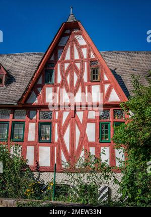 Fachwerkhäuser in der Diözese Limburg, Hessen Stockfoto