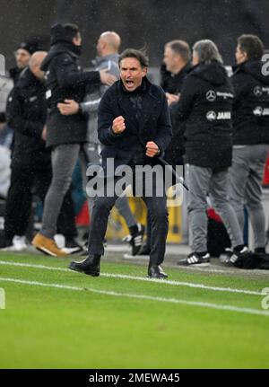 Torfest für Coach Bruno Labbadia VfB Stuttgart, Mercedes-Benz Arena, Stuttgart, Baden-Württemberg Stockfoto