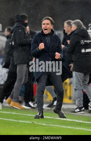 Torfest für Coach Bruno Labbadia VfB Stuttgart, Mercedes-Benz Arena, Stuttgart, Baden-Württemberg Stockfoto