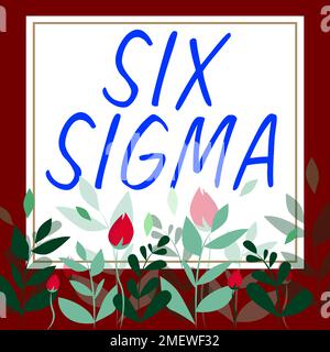 Handschriftliches Schild Six Sigma. Managementtechniken für Internetkonzepte zur Verbesserung von Geschäftsprozessen Stockfoto
