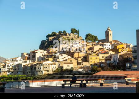 Bergdorf Polop de la Marina, Costa Blanca, Spanien Stockfoto