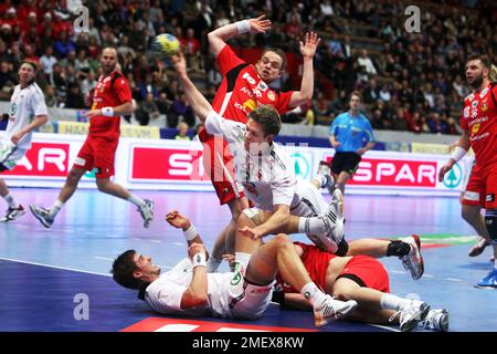 Die Handballweltmeisterschaft 2011 für Männer, Cloetta Center, Linköping, Schweden. Island gegen Norwegen. Foto: Jeppe Gustafsson Stockfoto