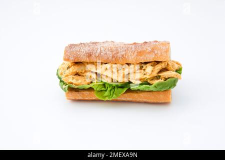 Picknick-Baguettes - Hühnchen mit Krönung Stockfoto