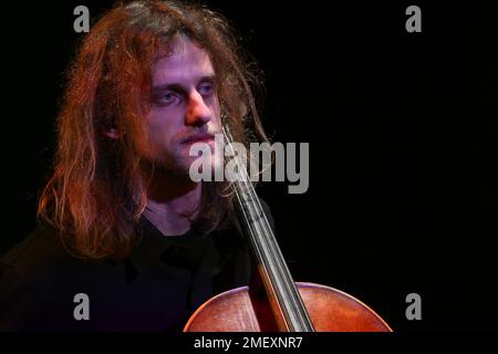 Rom, Italien. 23. Januar 2023. Gabriele Montanari während des Naska-Konzerts Rebel Unplugged Tour, 23. Januar 2023 im Auditorium Parco della Musica, Rom, Italien. Kredit: Unabhängige Fotoagentur/Alamy Live News Stockfoto