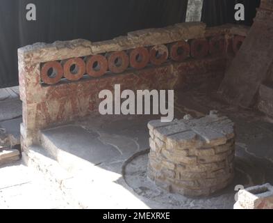 Der große Tenochtitlan, der rote Tempel. Mexiko-Stadt. Stockfoto