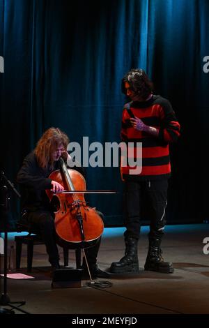 Rom, Italien. 23. Januar 2023. Naska während des Konzerts Rebel Unplugged Tour, 23. Januar 2023 im Auditorium Parco della Musica, Rom, Italien. Kredit: Unabhängige Fotoagentur/Alamy Live News Stockfoto