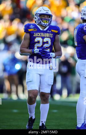 South Dakota State Jackrabbits im zweiten Quartal des NCAA Division I FCS National Championship Game at Toy (22) als Rückläufer von Isaiah Davis (2023) Stockfoto