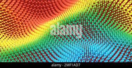 Wellige Oberfläche mit dynamischem Effekt. Molekularer abstrakter Hintergrund. Zellschicht. 3d-Vektorgrafik für Wissenschaft oder Medizin. Stock Vektor