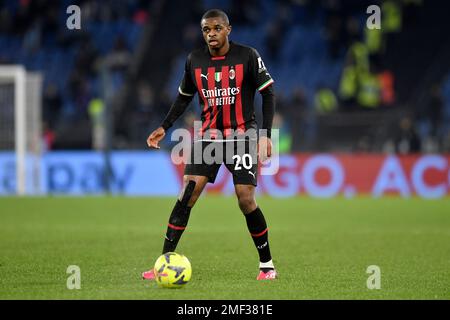 Rom, Italien. 24. Januar 2023. Pierre Kalulu von AC Milan während des Fußballspiels der Serie A zwischen SS Lazio und AC Milan im Olimpico Stadion in Rom (Italien), 24. Januar 2023. Foto: Antonietta Baldassarre/Insidefoto Credit: Insidefoto di andrea staccioli/Alamy Live News Stockfoto