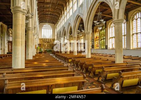 Das Innere der Heiligen Dreifaltigkeitskirche Long Melford Suffolk Stockfoto