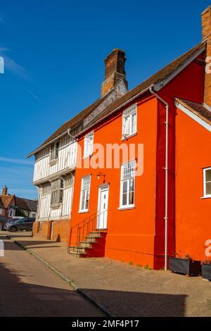 Farbenfrohes Haus in der Lady Street Lavenham Suffolklesa Stockfoto