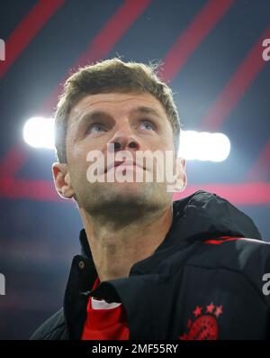 München, Deutschland. 24. Januar 2023. MÜNCHEN - JANUAR 24: Bundesliga-Spiel zwischen FC Bayern MŸnchen und 1. FC Kšln in der Allianz Arena am 24. Januar 2023 in München. Thomas Müller vom Bayern Muenchen Fussball 1 . Bundesliga Saison 2022/2023 Kredit: Diebilderwelt/Alamy Live News Kredit: Diebilderwelt/Alamy Live News Stockfoto