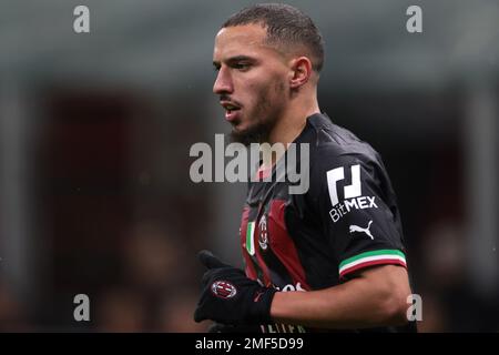 Mailand, Italien, 8. Januar 2023. Ismael Bennacer vom AC Mailand während des Spiels der Serie A in Giuseppe Meazza, Mailand. Der Bildausdruck sollte lauten: Jonathan Moscrop/Sportimage Stockfoto