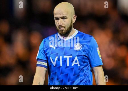 Paddy Madden #9 of Stockport County während des Sky Bet League 2 Spiels Stockport County vs Bradford City at Edgeley Park Stadium, Stockport, Großbritannien, 24. Januar 2023 (Foto: Ben Roberts/News Images) Stockfoto