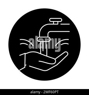 Farbsymbol für sauberes Wasser und Hygiene. Soziale Verantwortung des Unternehmens. Nachhaltige Entwicklungsziele. Piktogramm für Werbung, Web. UI UX Design Element Edi Stock Vektor