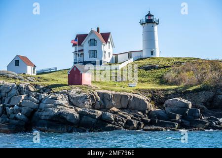 Cape Neddick Leuchtturm in Cape Neddick, York, Maine Stockfoto
