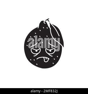 Symbol für müde Zitronenfarbe. Maskottchen der Emotionen. Piktogramm für Webseite, mobile App, Promo. Stock Vektor