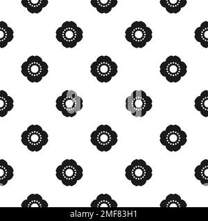 Nahtloses Muster mit schwarzen Mohnblumen auf weißem Hintergrund. Wilde Scharlachblüten. Vektormuster. Umweltfreundlich, blumig, natürlich, Liebestapete. Stock Vektor