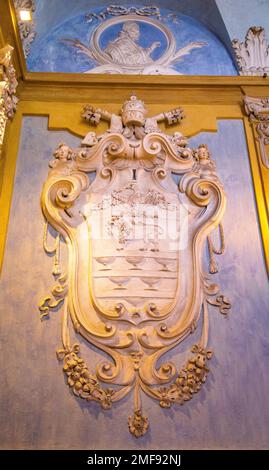 Palazzo Borromeo, Innenansicht des Schlosses in Isola Bella, Inselgruppe Isole Borromee, Lago Maggiore, Italien Stockfoto