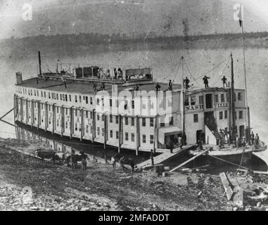 Ein Krankenhausschiff in Nashville während des Amerikanischen Bürgerkriegs Stockfoto