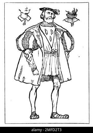 Henry VIII aus dem Buch " English Costume " von Dion Clayton Calthrop, 1878-1937 Publikationsdatum 1907 Publisher London, A. & C. Black Stockfoto