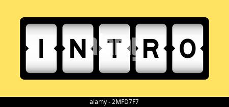Schwarze Farbe in Wortintro auf Slot-Banner mit gelbem Hintergrund Stock Vektor